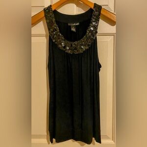 Willi Smith Black Embellished Tank Top